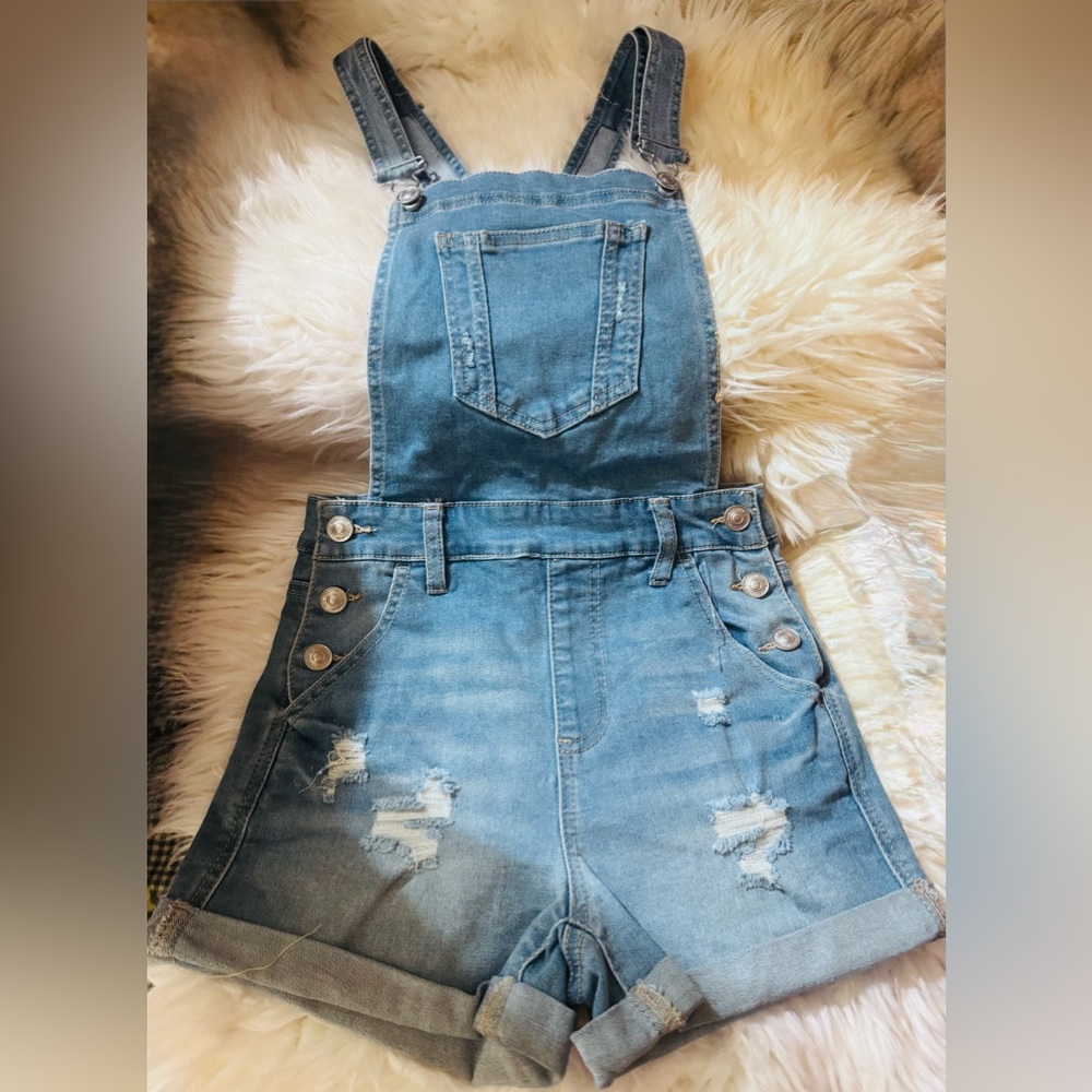 Wax jean girls Denim short Overalls NEW without tags